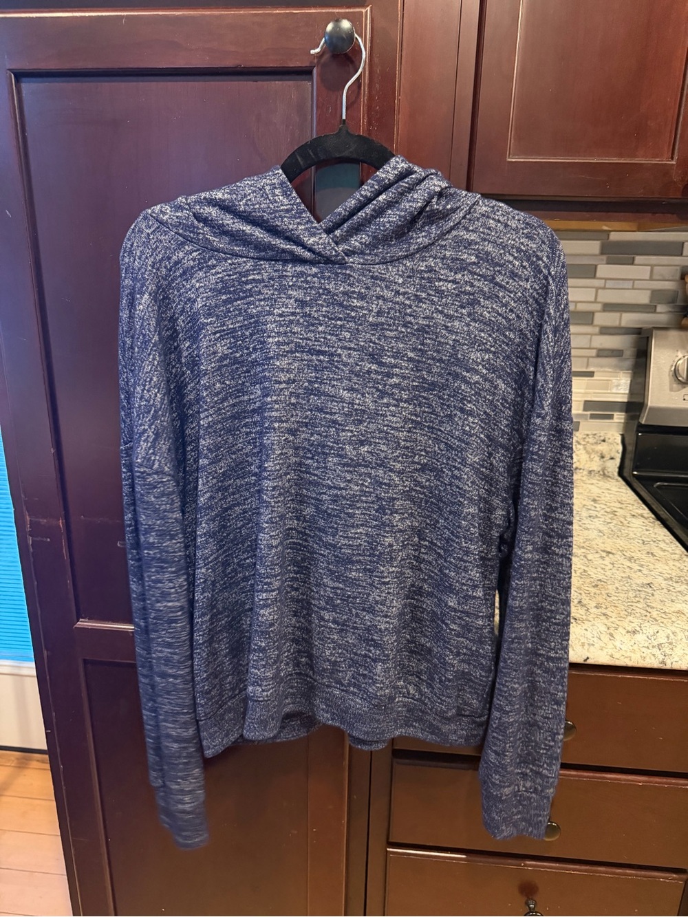 GAP Blue Marled Crewneck Hoodie Sweater